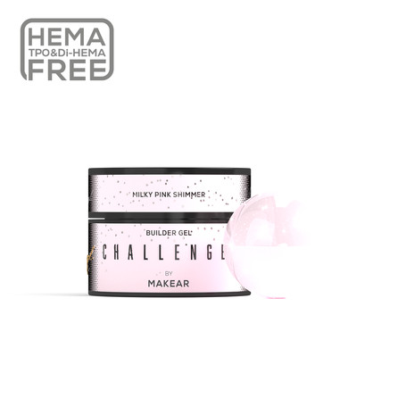 MILKY PINK - NO FILE Challengel Shimmer Builder Gel OHNE HEMA (15ml, 50ml) MAKEAR