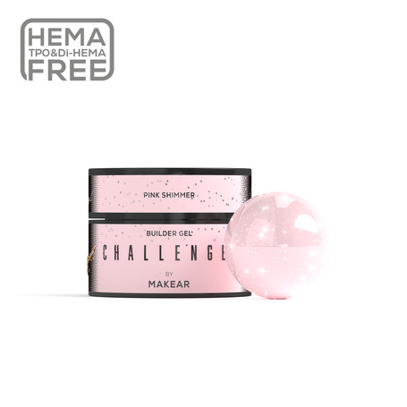 PINK - NO FILE Challengel Shimmer Builder Gel OHNE HEMA (15ml, 50ml) MAKEAR