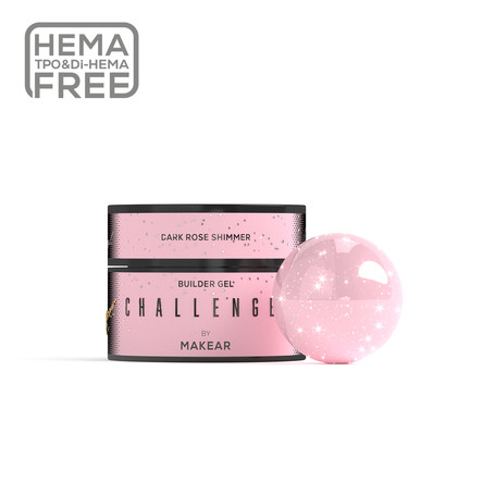 DARK ROSE - NO FILE Challengel Shimmer Builder Gel OHNE HEMA (15ml, 50ml) MAKEAR