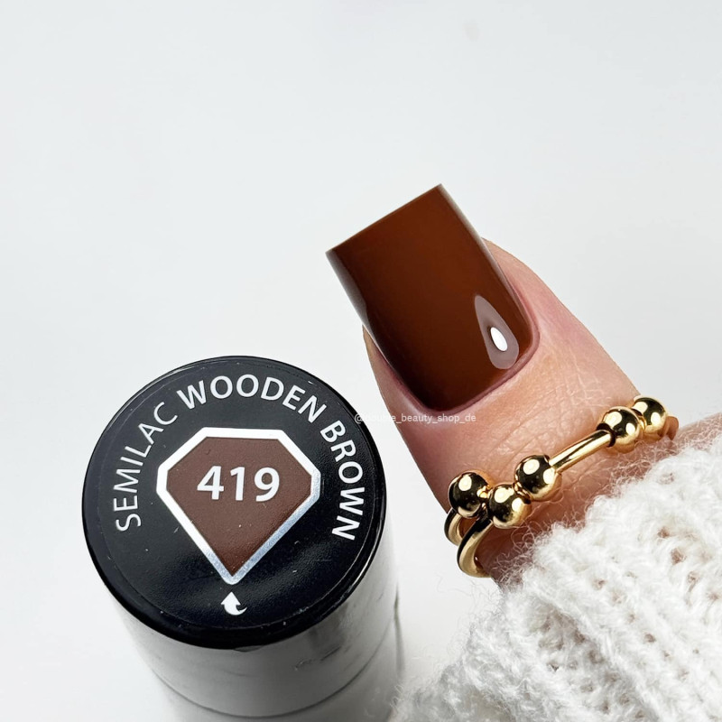 419 WOODEN BROWN UV Nagellack 7ml Semilac-Alle Farben SEMILAC-Double Beauty Shop