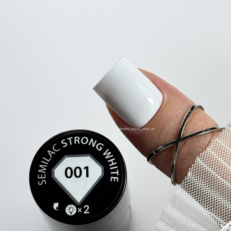 UV Nagellack Semilac 001 Strong White 7ml-Alle Farben SEMILAC-Double Beauty Shop