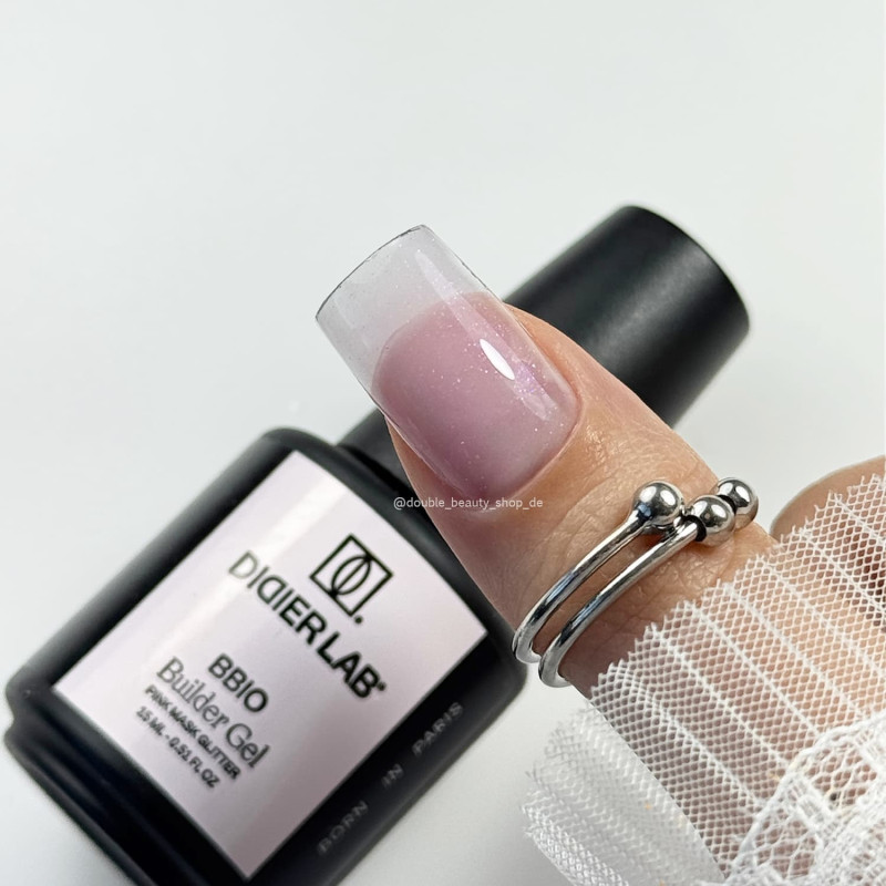PINK MASK GLITTER - BUILDER BOTTLE GEL BBIO (OHNE HEMA) 15 ml Didier Lab-GEL IN THE BOTTLE-Double Beauty Shop