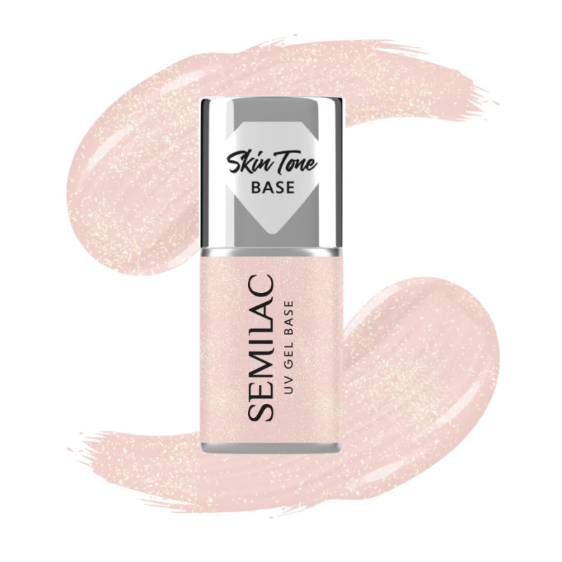 Glitter Peach - Skin Tone Cover Base Coat 7ml Semilac-BASE-Double Beauty Shop