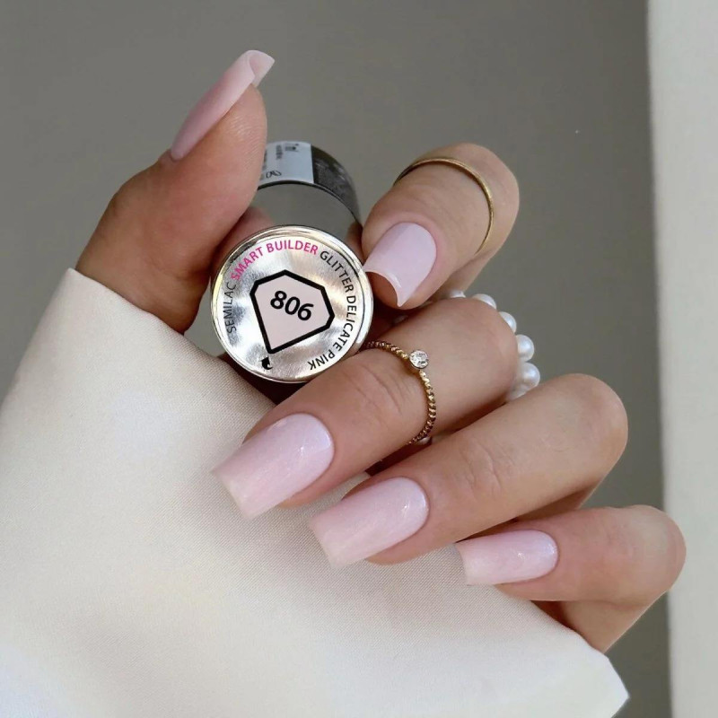 806 GLITTER DELICATE PINK - Smart Builder Base Coat 8in1 7ml Semilac-Base und Top-Double Beauty Shop