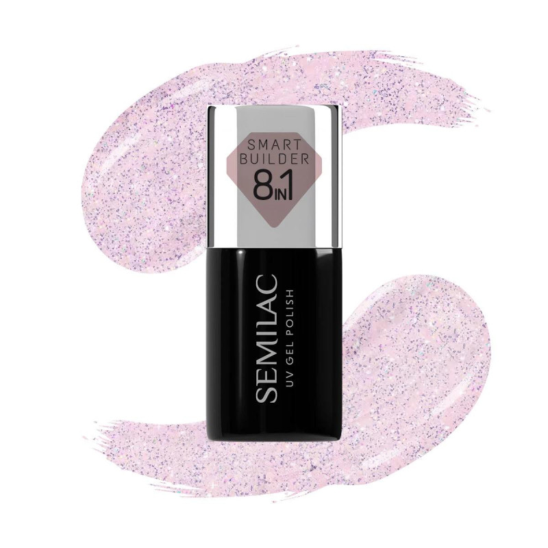 806 GLITTER DELICATE PINK - Smart Builder Base Coat 8in1 7ml Semilac-Base und Top-Double Beauty Shop