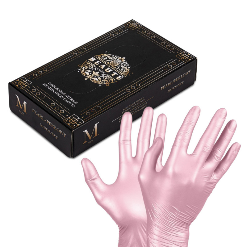 Rosé Glamour - Beauteluxe HANDSCHUHE GRÖßE M 50 STÜCK NITRIL-M-Double Beauty Shop