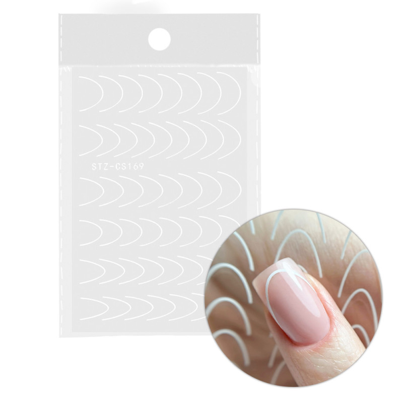 WHITE - FRENCH FOIL Aufkleber-SLIDERS-Double Beauty Shop