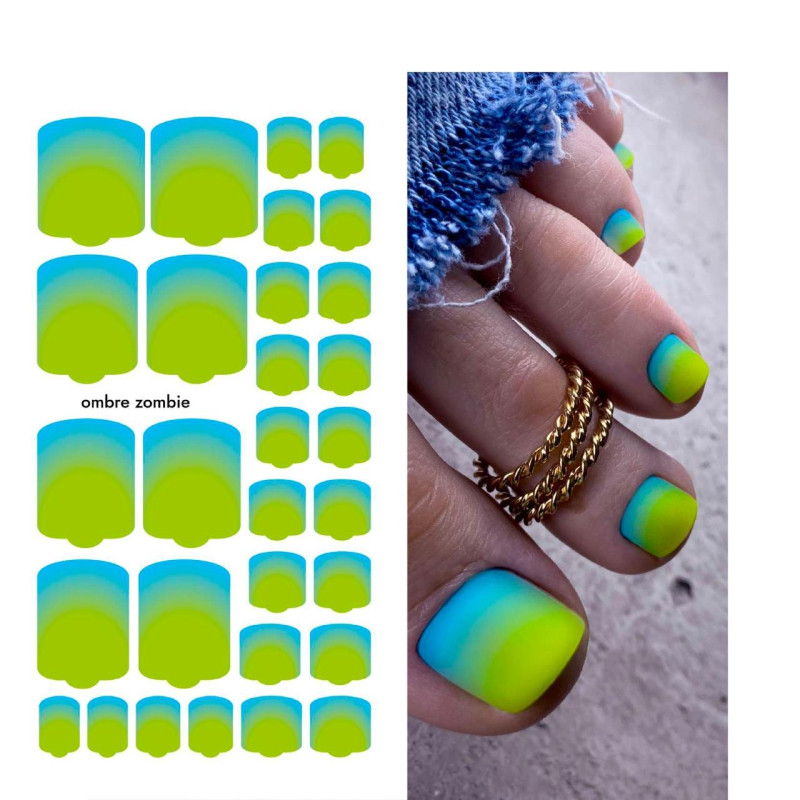 Ombre Zombie - PEDIKÜRE Nail Wraps by Provocative Nails-NAIL WRAPS SELBSTKLEBEND-Double Beauty Shop