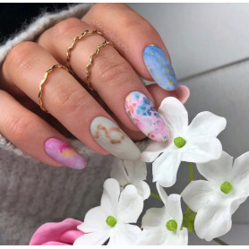 09 Pink & Blue Marble - Nailart Folie SEMILAC 2