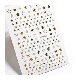 Aufkleber 3d Stars gold