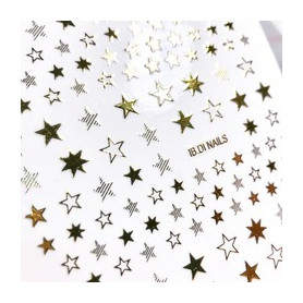 Aufkleber 3d Stars gold 2
